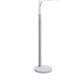 ZUN White and Stain Nickel Trio Drum Shade Floor Lamp B062P153738