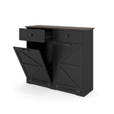 Farmhouse Black Double Tilt Out Trash for 20 Gallon Trash Cans, Free Standing Recycling 29423992