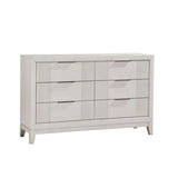 ZUN Antique White Finish 1pc Dresser with 6x Drawers Modern Bedroom Furniture, Reeded Fronts B011P246248