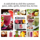110V Commercial Slushy Machine 45L 3 Tank 1100W Stainless Steel Margarita Frozen Drink With Powerful W1676P146602