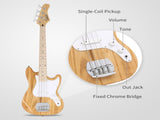 4 String 30in Short Scale Thin Body GB Electric Bass Guitar with Bag Strap 32465632