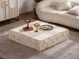 MgO Mid-Century Round Centre Table Vintage Faux Stone Sofa Pre-Modern Tables Beige W3081P344023