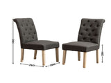 Habit Solid Wood Tufted Parsons Dining Chair, Set of 2, Charcoal T2574P164542