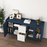 Modern Kitchen Pantry Cabinet , 55" Coffee Bar Cabinet with 2 Drawers, 2 Open W409P171575
