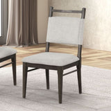 Modern Dark Walnut 2pc Side Chairs Upholstered Seat Polyester Rubber wood Dining Room Furniture B2741P320862