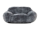 Soft Memory Foam Bean Bag Sofa Chair with Armrest, Modern Living Room Bean Bag, Blue Gray B2741P330122