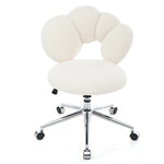 ZUN 360&deg;Swivel Height Adjustable,Swivel Chair,Teddy fabric,home office chair W680P143486