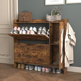 Shoe Storage Cabinet with 2 Flip Drawers, Freestanding Organizer with Metal Legs for Entryway, W2129P299615