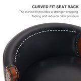 Seat height 29.5'' Cow top Leather Wooden Bar Stools, 360 Degree Swivel Bar Height Chair with Backs W2195P268321