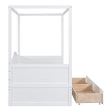 Twin Size Canopy Day Bed with 2 Drawers, White WF309172AAK