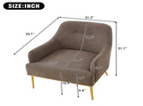 Modern Accent Chair Upholstered Armchair Single Sofa Chair with Curved Backrest and Gold Metal Legs N763P360684D