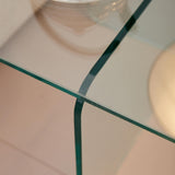 Tempered Clear Glass SideTable, Small Tea Table, Night Stand Tempered Glass W1718P255019