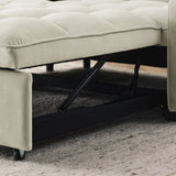 Loveseats Sofa Bed with Pull-out Bed,Adjsutable Back and Two Arm Pocket,TypeC and USB Charging with W1413124442