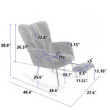 053-Teddy Fabric Rocking Chair With Adjustable Footrest,Pink W527P151444