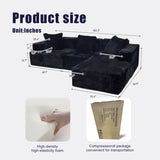 Compression Sectional Couch with Comfy Chaise, Boneless L Shape Sofa with Deep Seat, Minimalist W3341P346292