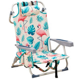 63*65*82cm Short Oxford Cloth Silver White Aluminum Tube Bearing 100kg Beach Chair Flamingo 74554603