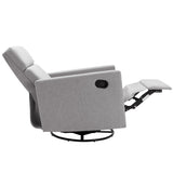 Modern Upholstered Rocker Nursery Chair Plush Seating Glider Swivel Recliner Chair, Gray 09348183