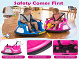 Pink 5-Point Seat Belt Kids Bumper Car with Flashing Lights & Music, Safe 0.7-1.2 MPH Ride-On Toy 06118323