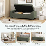 50" Ottoman Bench in Textured Fabric, Rectangular Design with Hinged Lid for Seating, Footrest, and 74862.00