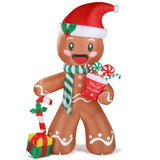 7.9 FT Lighted Christmas Inflatable Decoration, Inflatable Gingerbread Man Outdoor Decoration, Funny 39081989