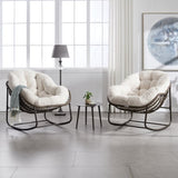 Outdoor Rattan Rocking Chair,Padded Cushion Rocker Recliner Chair Outdoor for Front Porch, Living 82268484