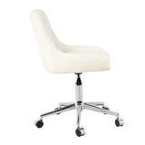 Modern teddy fleece fabric with chrome legs living room furniture dining chair, soft and W210127509