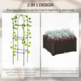 ZUN Planter、Flower shelf, Garden Bed with Trellis 85565850