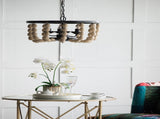 4 - Light Wood Chandelier, Hanging Light Fixture with Adjustable Chain for Kitchen Dining Room Foyer W2078138932
