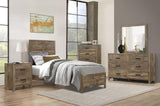 Bedroom Wooden Nightstand 1pc Weathered Pine Finish 2x Drawers Transitional Style Furniture B01151366