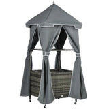 Portability Poolside Towel Holder Rack with Covered - Gray 34056614