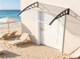 39"x30" Modern Polycarbonate Window Door Awning, UPF50 Waterproof Windproof Outdoor Patio Canopy 61837342