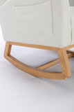 049-Teddy Fabric Rocking Chair With Packet Wood Legs,Ivory W527P147427