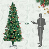 ZUN 7.5ft Pre-Lit Fiber Optical Christmas Tree with Colorful Lights and 300 Branch Tips 04168930