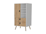 White and Macadamia 2-Drawer Tall Dresser B062P175197