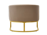 Modern Accent Chair Cozy Armchair Upholstered Reading Chair with Gold Metal Frame Living Room, N763P360688D