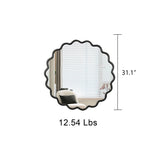 Solid Wood Wavy Mirror-Black Mirror Wall Decor 31" x 31" Modern Mirror Wall Decor for Bathroom, W1445P189599