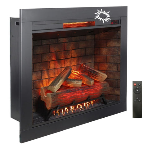 ZUN 33 inch Infrared Electric Fireplace withTrim kit Insert, Touch Panel Home Decor Heater, Smokeless W1769P252988