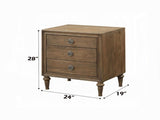 3 Drawers Wooden Nightstand in Reclaimed Oak Finish B016P253370