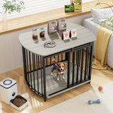 31.5" Furniture Style Dog Crate for Small and Medium Dogs, Wooden Cage Indoor Kennel Furniture, N704P247045E