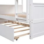 ZUN Full Over Full Bunk Bed with Twin Size Trundle, White 71645551