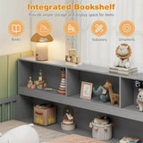 Versatile Floor Bed with Bookcase - Gray 75929097