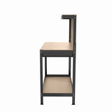 63" Tools Cabinet Working Tables Workbench Tool Storage Workshop Table with Drawers and Pegboard W2079P185202