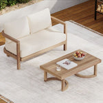 ZUN 2 - Person Outdoor Acacia Wood Patio Seating Group with Cushions and Coffee Table for Porch, Garden, 73169.00BBGE