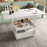 3 in 1 deformed Coffee Tables with Storage Cabinet for Living, Coffee Table with for Dining W331P280668