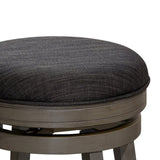 24" Counter Stool, Weathered Gray Finish, Charcoal Fabric Seat B04660672