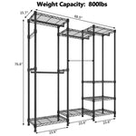 ZUN Wire Garment Rack Heavy Duty Clothes Rack,Closet Organizer Metal Garment Rack Portable Clothes 61970875