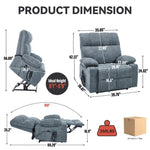 ZUN Grey Blue Dual Motor Infinite Position Up to 350 LBS Chenille Power Lift Recliner Chair, Heavy Duty W1803P250564