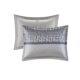7 Piece Jacquard Comforter Set Navy Cal King B03597214