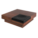 ITALIAN RETRO - INSPIRED ACACIA WOOD STORAGE COFFEE TABLE ,BROWN & BLACK COLOR N770P270584B