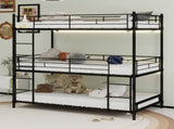 Heavy-duty triple frame bed with built-in ladder and full-length railing, floor safe for W1935P330699